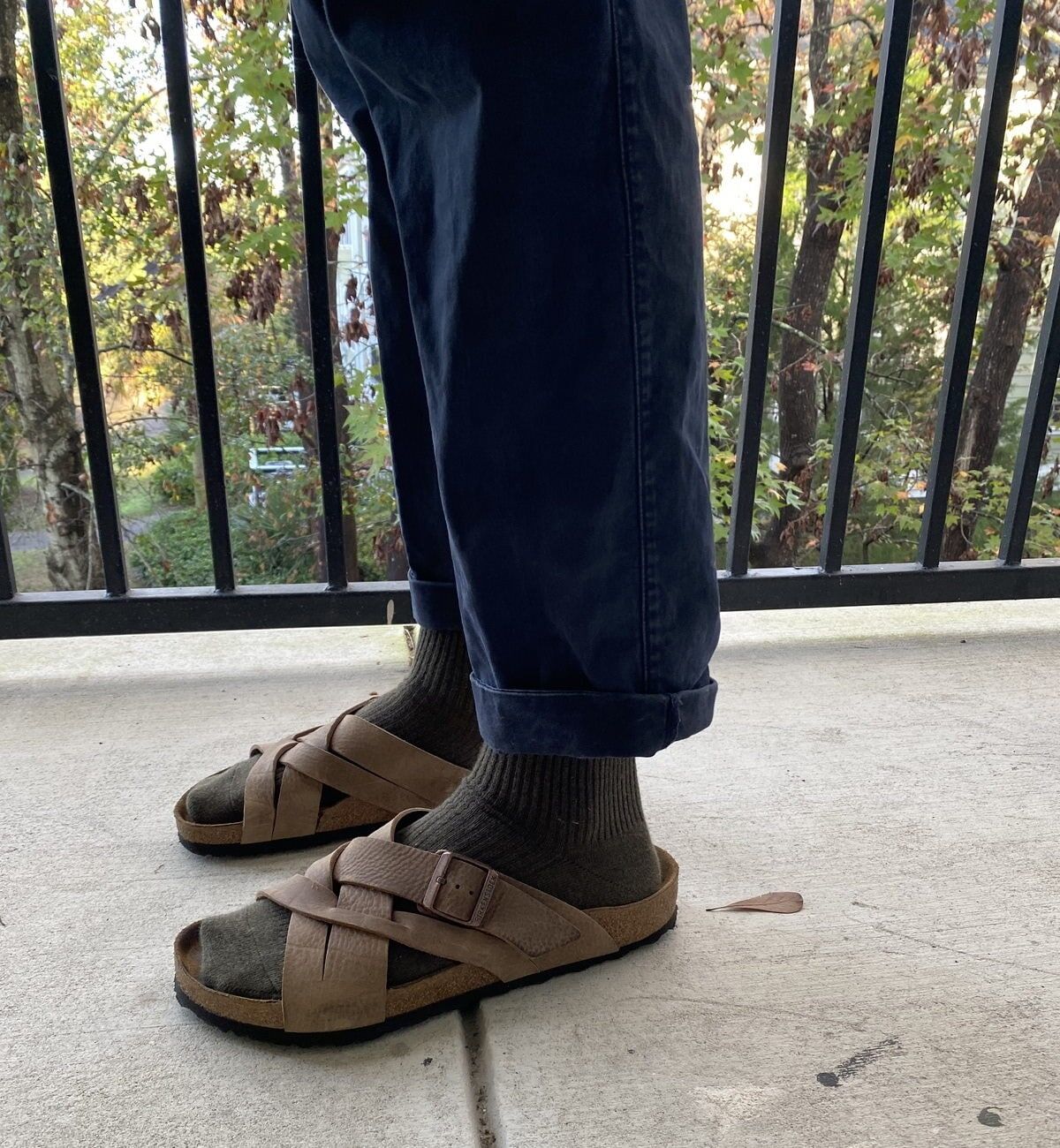 Birkenstock Lugano with socks side view