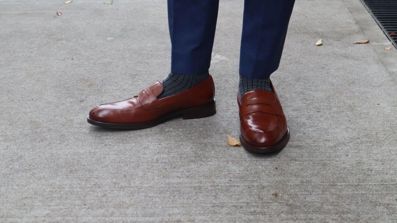 Johnston Murphy Meade Penny loafers in tan