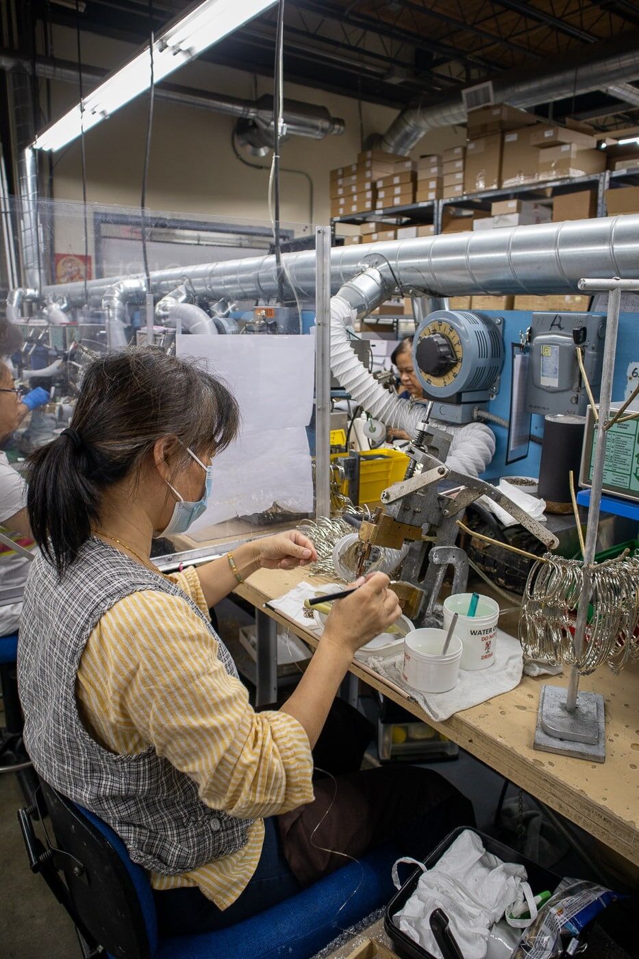 Randolph sunglasses factory worker