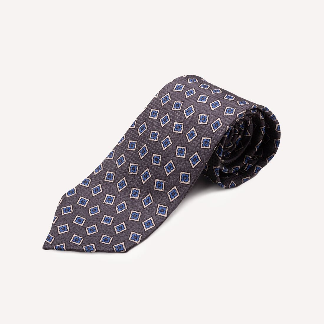 Fort Belvedere Battleship Gray Jacquard Woven Tie